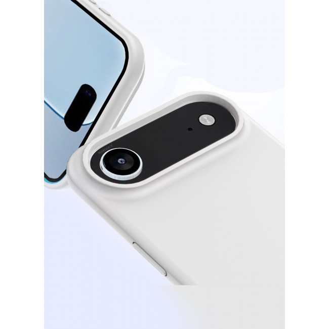 CATANES 2 Packs Silicone Protective Phone Case for iPhone 17 Air , Soft Anti-Scratch Microfiber Lining Ultra Slim Drop Protection Phone Cover with 3D Screen Protector - White