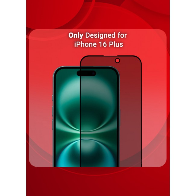 CATANES ( for iPhone 16 Plus ) 3 Pack, Privacy Screen Protector, Anti Spy Private Tempered Glass Film, Case Friendly 9H Hardness Screen Protector