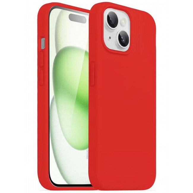 CATANES Silicone Case Cover Durable and Anti Scratch Back Cover for Apple iPhone 15 Plus Red