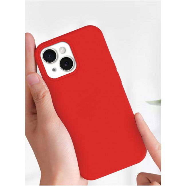 CATANES Silicone Case Cover Durable and Anti Scratch Back Cover for Apple iPhone 15 Plus Red