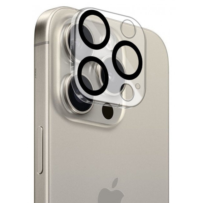 CATANES Camera Lens Protector for Apple iPhone 15 Pro Tempered Glass 9H Hardness Ultra HD Anti-Scratch Easy to Install Case Friendly Full Coverage Guard Black