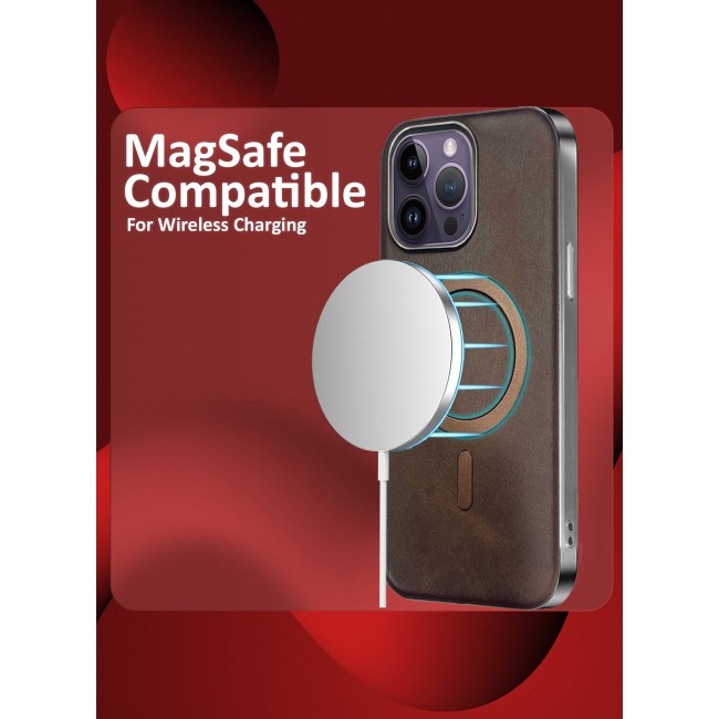 CATANES iPhone 14 Pro Max Leather Case, Compatible with Magsafe, Vintage Aesthetic, Comfort Grip, Camera Bump Frame