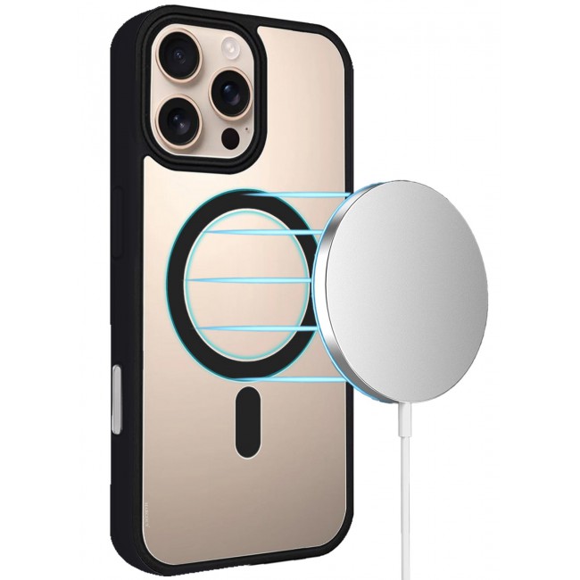 CATANES (for iPhone 16 Pro Max) 2Packs Magsafe Case Cover Sidecolor Magnetic Strong Shockproof Protective Slim Thin Translucent Cover with Screen Protector - Black Color