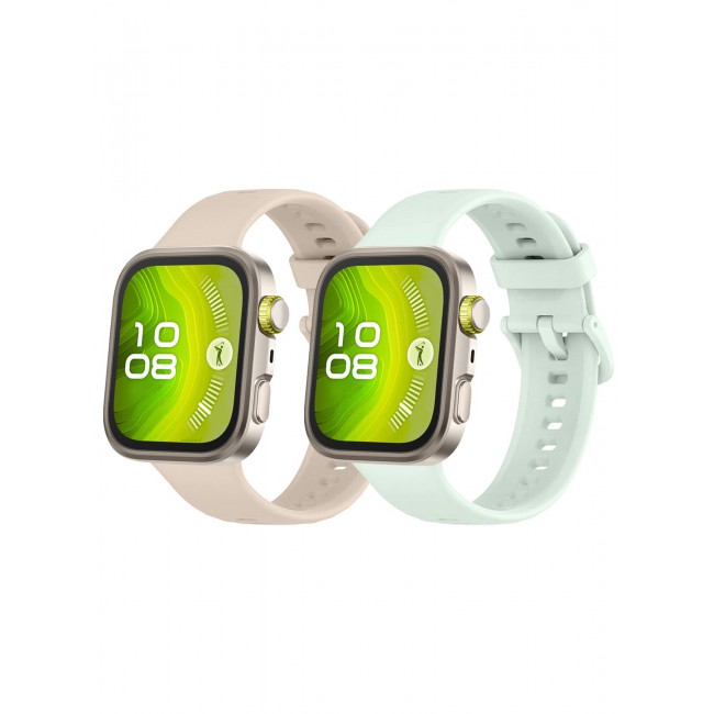 CATANES 2Packs Wristband for Huawei Watch Fit 3/Fit 4/Fit 4 Pro Bands, Silicone Bracelet Quick Release Arm Band, Replacement Smartwatch Band Quick Release Sport Straps - Pale Green Off White