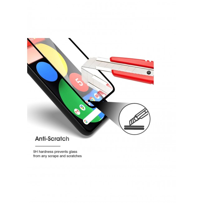 CATANES Google Pixel 5 Screen Protector Anti-Scratch Tempered Glass Clear HD Edge to Edge Full Coverage 9H Case Friendly Film 6.0 inch