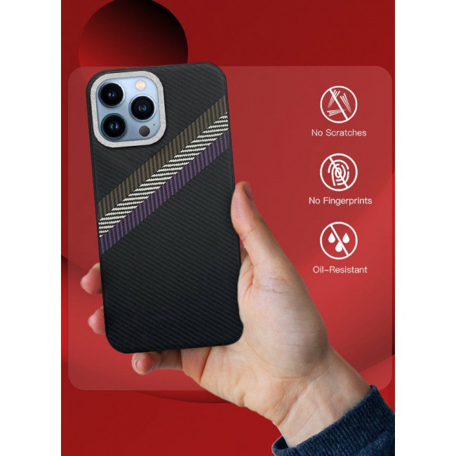 CATANES (for iPhone 13 Pro Max) Case Cover Carbon Fiber Pattern Phone Case Slim Shockproof Back Cover