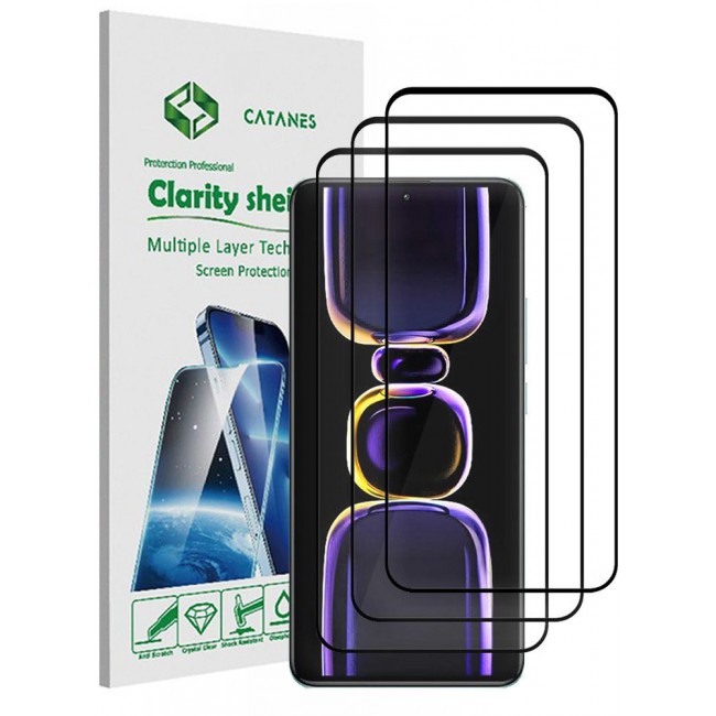 CATANES 3 Pack For Xiaomi Redmi K60 Screen Protector Scratch and Shatter Resistant Full Glue Back