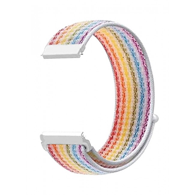 CATANES (for Huawei GT4 22mm) Nylon Strap,Sport Wristband Strap Adjustable Sport Stretchy Braided Solo Loop Band Rainbow