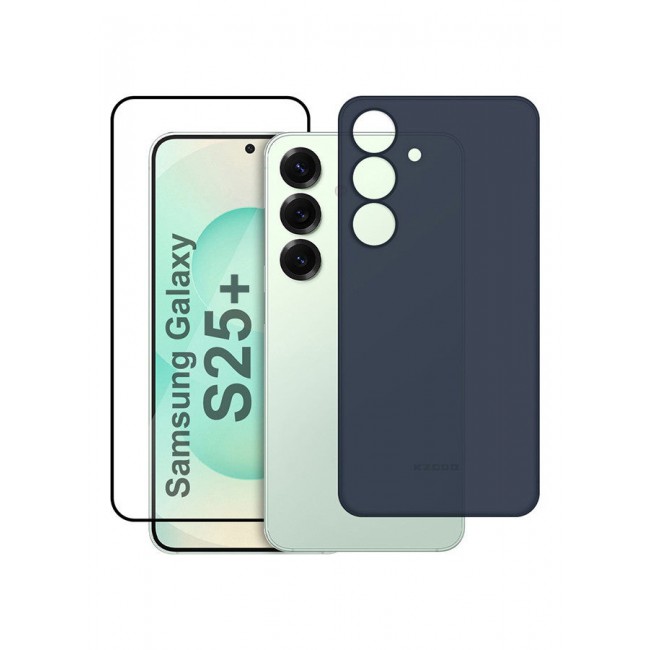 CATANES 2Packs Case for Galaxy S25 Plus Air Skin Case All Around Full Protection Ultra Slim 0.3mm Thickness 4g Feather Weight with 3D Screen Protector - Blue