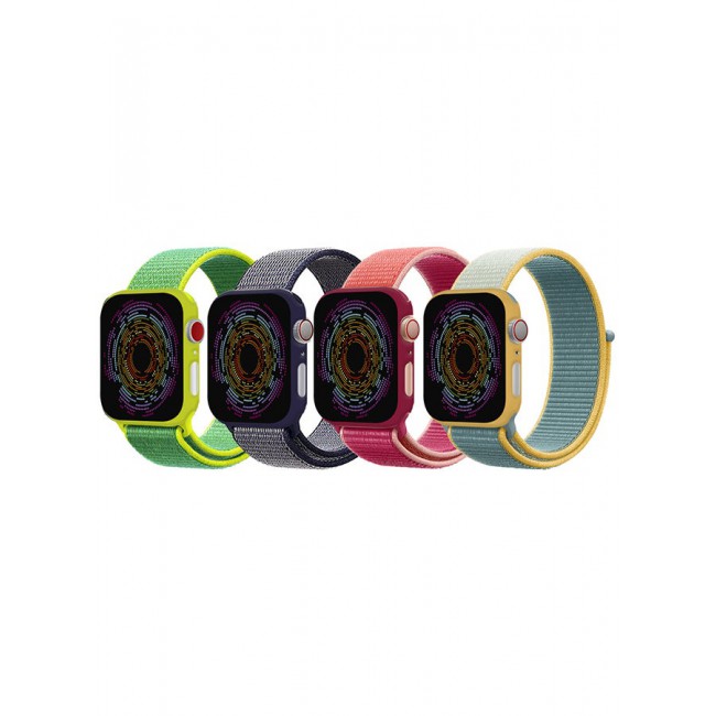 CATANES 4 Pack Apple Watch Band 38mm 40mm 41mm Sport Loop Nylon Band Quick Release Soft Fabric Nylon Adjustable Rugged Velcro Replacement Wristband Strap for Men Women Compatible with Series SE/7/6/5/4/3/2/1