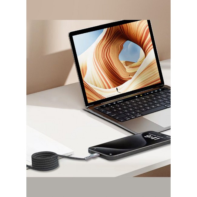 CATANES 2Packs Magnetic USB-C to Lightning Fast Charging Cable (1M) - PD 18W, Snap-On Design, MFi-Certified, Nylon-Braided - Dark Grey