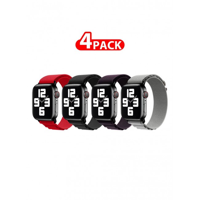 CATANES 4 Pack Of Apple Watch Alpine Loop Band 38mm 40mm 41mm Women Men Adjustable with Metal G-Hook Strap for iWatch Series 7/SE/6/5/4/3/2/1 Multicolour