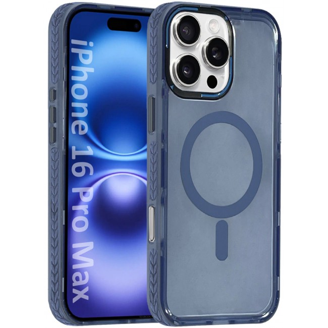 CATANES (for iPhone 16 Pro Max) Hard PC Magsafe Case Cover Polycarbonate Magnetic Strong Shockproof Protective Case Cover Transparent - Light Blue Color
