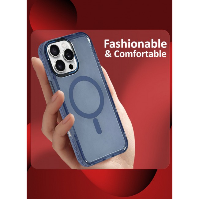 CATANES (for iPhone 16 Pro Max) Hard PC Magsafe Case Cover Polycarbonate Magnetic Strong Shockproof Protective Case Cover Transparent - Light Blue Color
