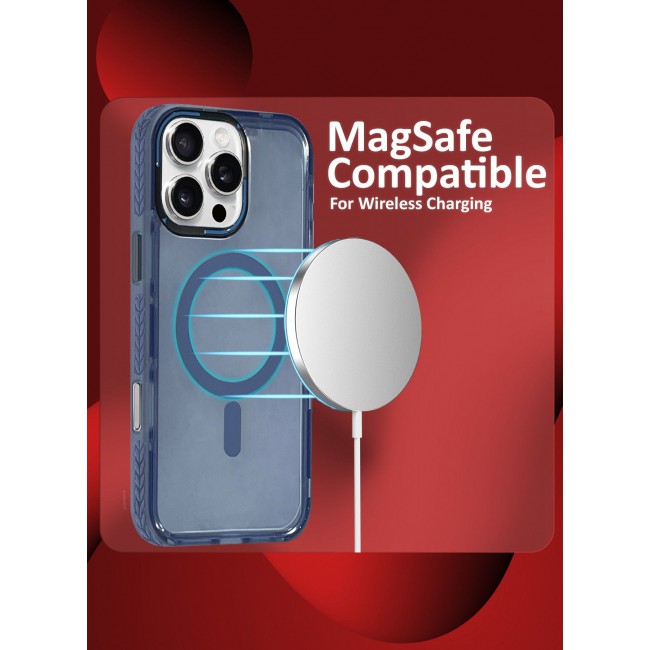 CATANES (for iPhone 16 Pro Max) Hard PC Magsafe Case Cover Polycarbonate Magnetic Strong Shockproof Protective Case Cover Transparent - Light Blue Color