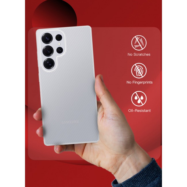 CATANES ( for Galaxy S25 Ultra ) Case Air Skin Line Design Back Cover Sturdy Durable Ultra-Thin Case Drop Protection Cover Clear - White