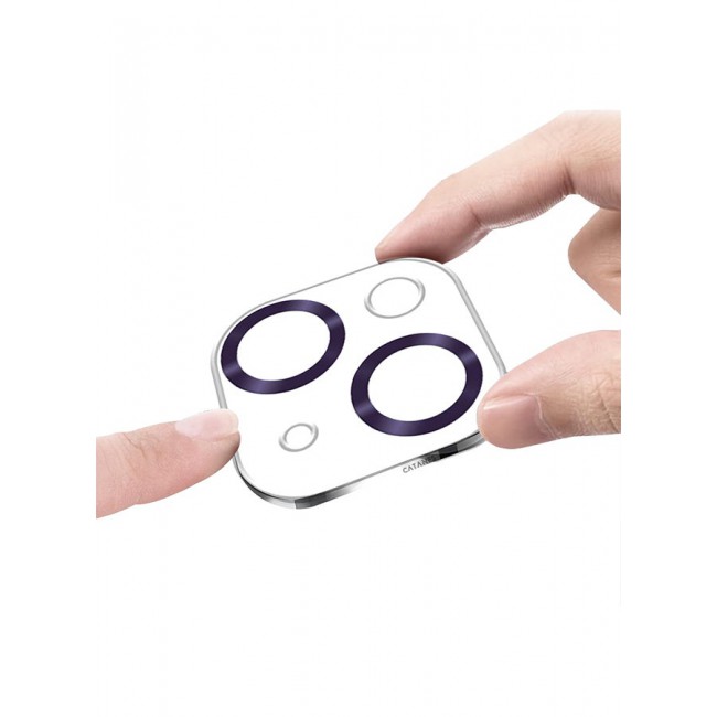 CATANES iPhone 14 Plus Camera Lens Protector Tempered Glass 9H Hardness Ultra HD Anti-Scratch Easy to Install Case Friendly Full Coverage Guard Purple
