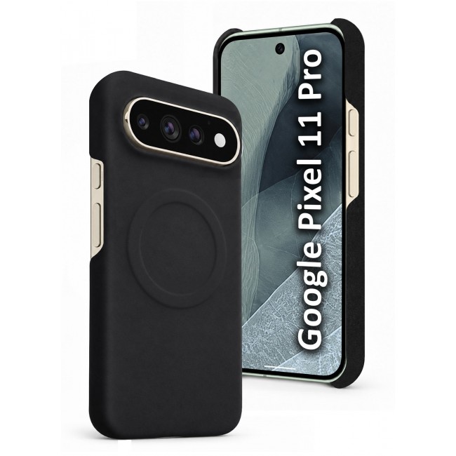 CATANES 2 Pack Premium Alcantara Case for Google Pixel 11 Pro Magnetic Shockproof Slim Cover - Black