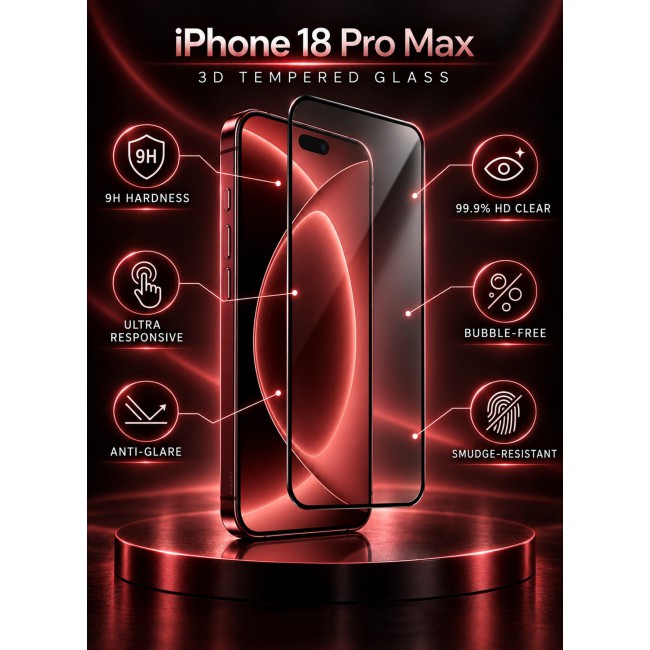 CATANES 2 Pack For iPhone 18 Pro Max Screen Protector Tempered Glass with 9H Hardness and HD Clarity Black Side
