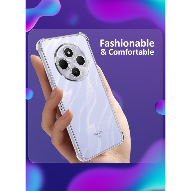 CATANES 2Packs Gorilla Case for Redmi 14R Transparent Shockproof Crystal Clear with Reinforced Corners with 3D Screen Protector