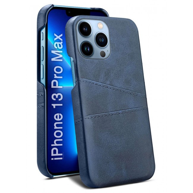 CATANES iPhone 13 Pro Max Case Cover Leather with Card Holder for Men Women Phone Case - Blue
