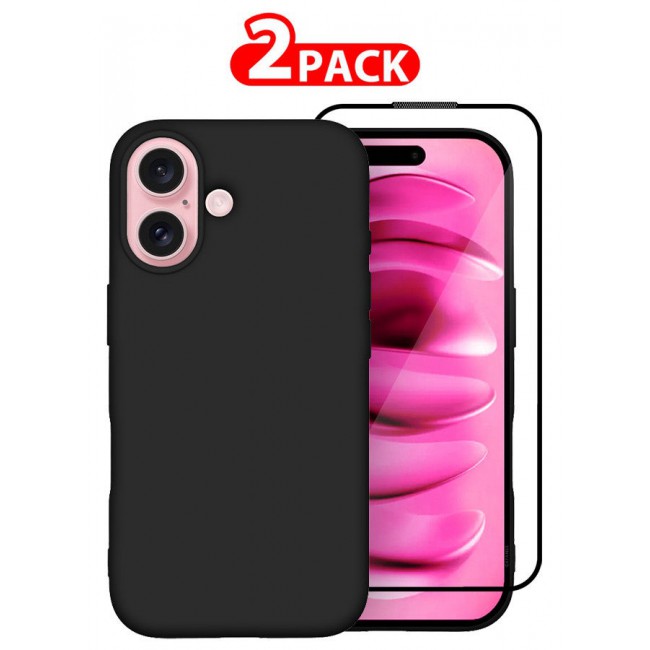 CATANES (for iPhone 16 Plus) 2 Pack Case and Screen Protector, Slim Silicone Case, Full Covered Anti Scratch Shockproof Protective Cover