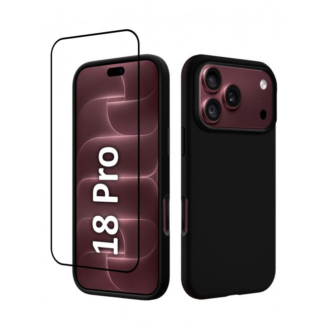 CATANES 2 Pack Silicone Case Designed for iPhone 18 Pro - Soft Liquid Silicone Slim Shockproof Protective Back Cover - Black