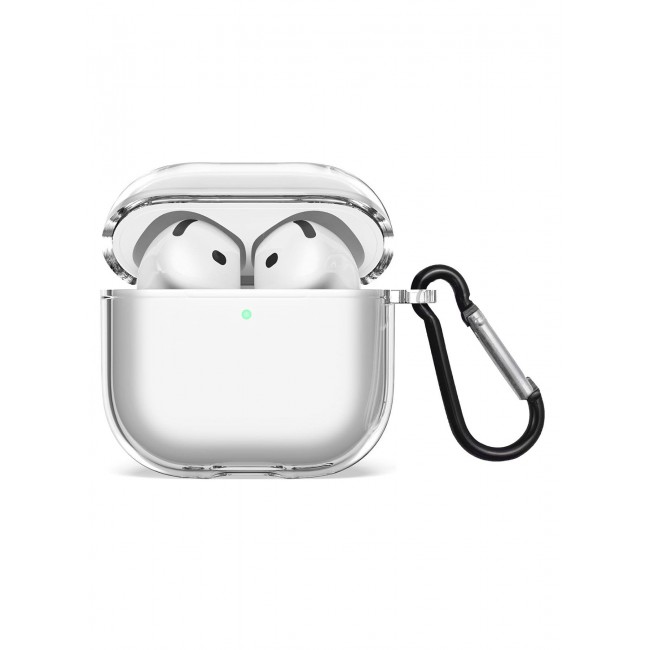 CATANES ( for Airpods 4 2024 ) Case Soft Silicone Elegant Cover with Keychain / Clear Color