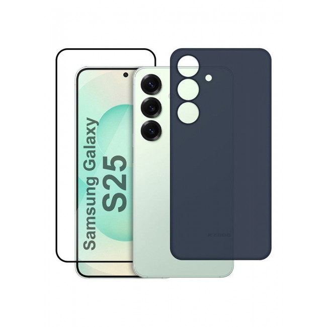 CATANES 2Packs Case for Galaxy S25 Air Skin Case All Around Full Protection Ultra Slim 0.3mm Thickness 4g Feather Weight with 3D Screen Protector - Blue