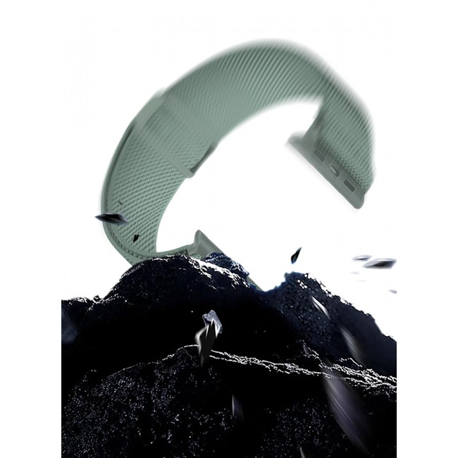 CATANES Magnetic Clasp Band for Apple Watch 49mm 45mm 44mm 42mm (Series 1-3), Nylon Elastic Stretchy Strap Compatible with iWatch Series Ultra 10-1 - Cactus Green