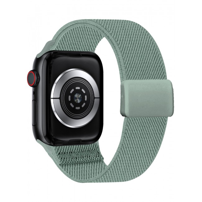 CATANES Magnetic Clasp Band for Apple Watch 49mm 45mm 44mm 42mm (Series 1-3), Nylon Elastic Stretchy Strap Compatible with iWatch Series Ultra 10-1 - Cactus Green