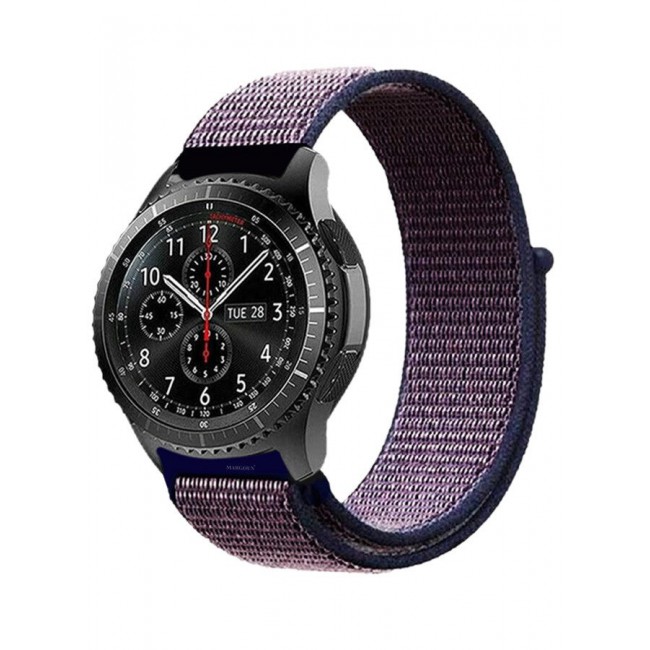 CATANES 22mm Nylon Strap,Compatible with Huawei GT/Huawei GT2 (46mm) /Huawei GT2 Pro/Samsung Galaxy Watch (46mm) and Galaxy Watch 3 (45mm) Sport Wristband Strap Dark Purple/Dark Blue