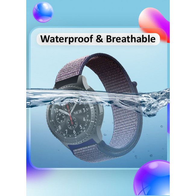 CATANES 22mm Nylon Strap,Compatible with Huawei GT/Huawei GT2 (46mm) /Huawei GT2 Pro/Samsung Galaxy Watch (46mm) and Galaxy Watch 3 (45mm) Sport Wristband Strap Dark Purple/Dark Blue