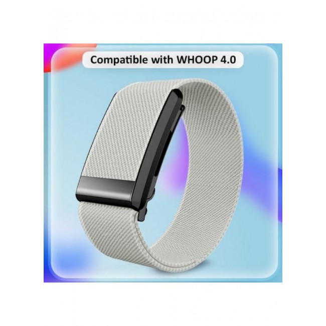 CATANES Nylon Sport Band for Whoop 4.0 Breathable Adjustable Wristband, Water Resistant Replacement Strap, Soft, Comfort, Durability, Easy to Use - Light Grey
