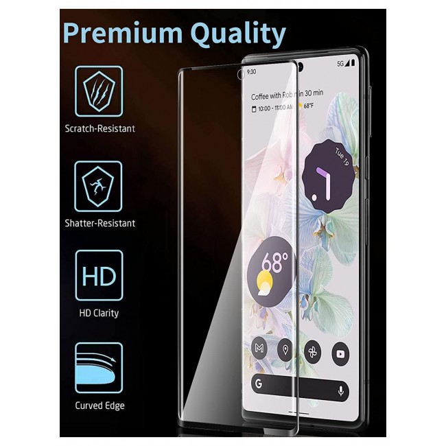 CATANES Google Pixel 6 Pro Screen Protector Anti-Scratch Curved Tempered Glass Clear HD Edge to Edge Full Coverage 9H Case Friendly Film 6.71 inch