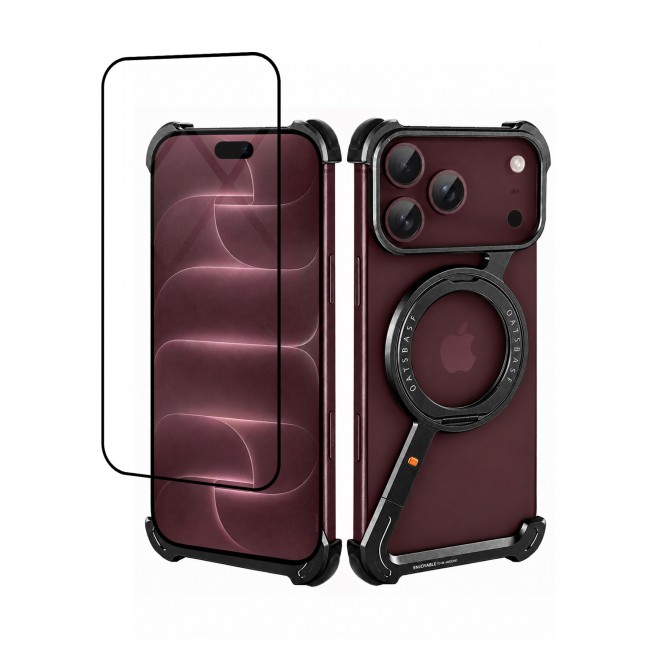 CATANES 2 Pack For iPhone 18 Pro Max Magnetic Case Z-Shape Premium Metal Armor with 360-Degree Rotating Ring Kickstand - Black