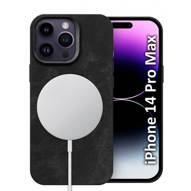 CATANES 3Packs iPhone 14 Pro Max Alcantara Case Cover Premium Quality Luxurious Soft Touch Protection with Metal Camera Frame with Two 3D Screen Protectors - Black