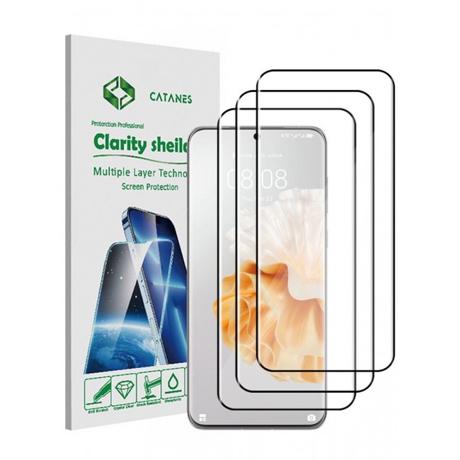 CATANES 3 Pack For Huawei P60 Pro Huawei P60 Screen Protector Tempered Glass Full Glue Back