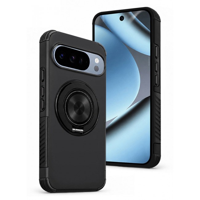 CATANES 2 Pack Magnetic Kickstand Rugged Armor Case for Google Pixel 10 Pro - MagSafe Compatible Heavy Duty Cover - Black