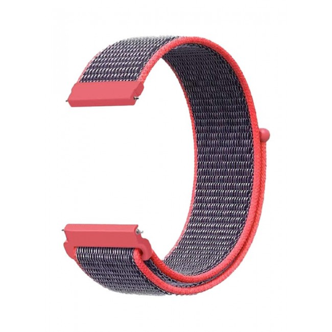 CATANES (for Huawei GT4 22mm) Nylon Strap,Sport Wristband Strap Adjustable Sport Stretchy Braided Solo Loop Band Dark Purple/Orange