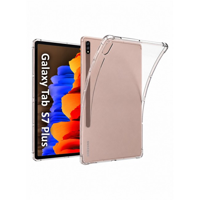 CATANES For Samsung Galaxy Tab S7 Plus Transparent TPU Bumper Protective Case