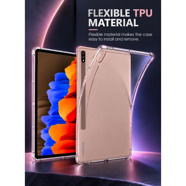 CATANES For Samsung Galaxy Tab S7 Plus Transparent TPU Bumper Protective Case