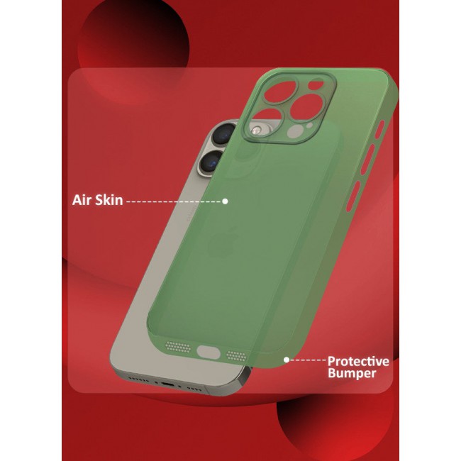 CATANES (for iPhone 15 Pro Max) Case Cover Air Skin Series Back Cover Sturdy Durable Thin Case Drop Protection Cover Transparent Green