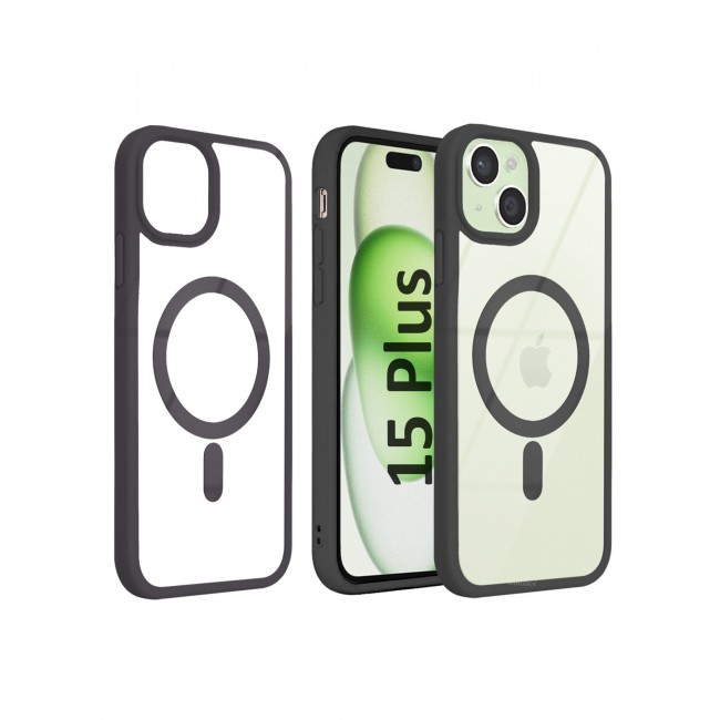 CATANES MagSafe Magnetic Clear Case for iPhone 15 Plus 6.7 inch – Shockproof Protective Cover with Bumper - Grey