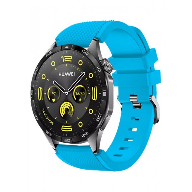 CATANES (for Huawei GT4 22mm) Silicone Strap,Sport Wristband Strap Adjustable Silicone Sport Band Light Blue