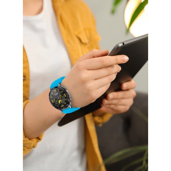 CATANES (for Huawei GT4 22mm) Silicone Strap,Sport Wristband Strap Adjustable Silicone Sport Band Light Blue