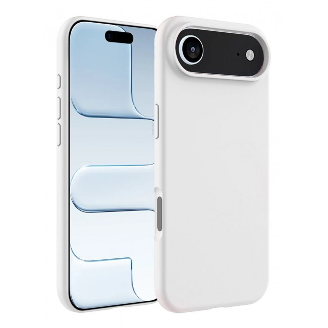 CATANES Silicone Protective Phone Case for iPhone 17 Air , Soft Anti-Scratch Microfiber Lining Ultra Slim Drop Protection Phone Cover - White