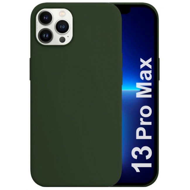CATANES Protective Soft Silicone Case Cover for iPhone 13 Pro Max - Dark Green
