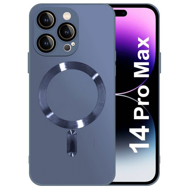 CATANES 3 Packs For iPhone 14 Pro Max Case and 2 Screen Protectors With MagSafe Built In High Grade TPU Material Dark Blue