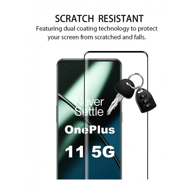 CATANES OnePlus 11 Screen Protector Tempered Glass 9H Curved Full Coverage Anti-Scratch Full Adhesive Bubble-Free 6.7 inch
